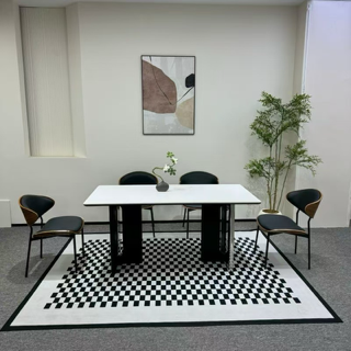 1278轻奢岩板餐桌椅 1.4米一桌四椅